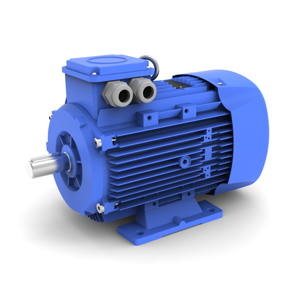 ELSTO Q3E-serie aluminium draaistroommotor IE3 bouwvorm B3 schuin voor aanzicht
